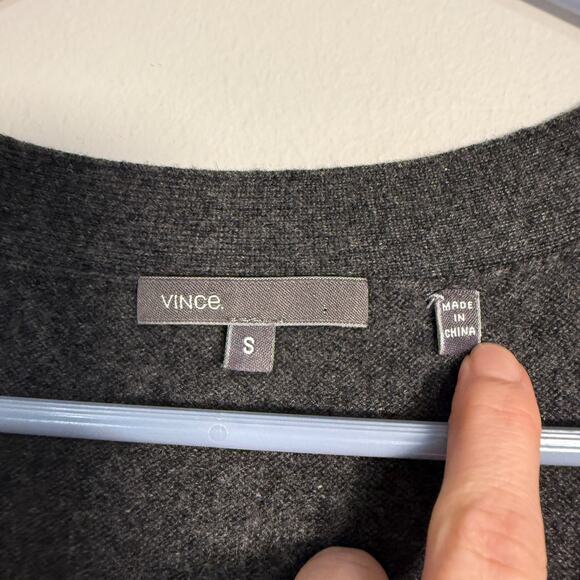 Vince Gray Small Cashmere Button-Up Short Sleeve Kimono Dolman Sweater Cardigan - Picture 10 of 16